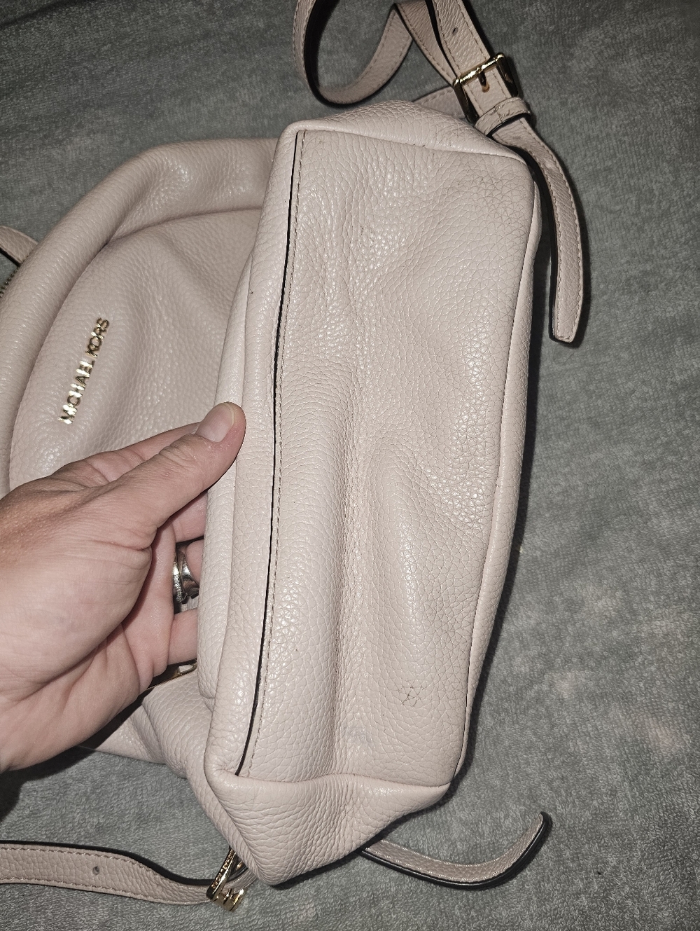 Michael Kors Light Blush Pebbled Leather Small Backpack - Picture 2 of 7